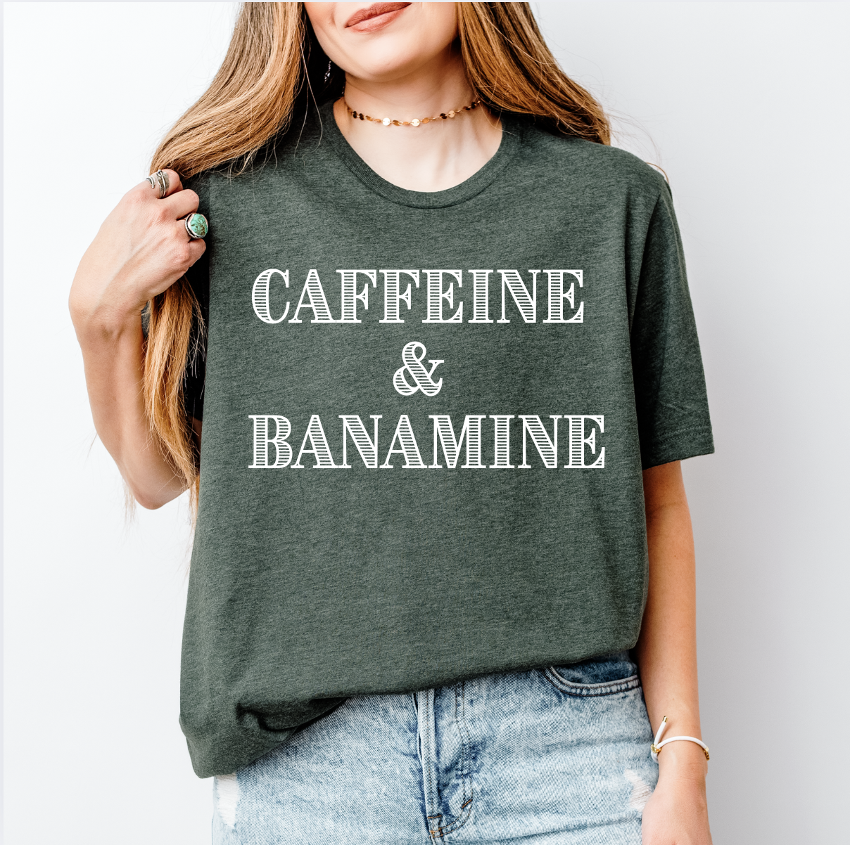 Caffeine and Banamine Horse Girl Graphic T-Shirt