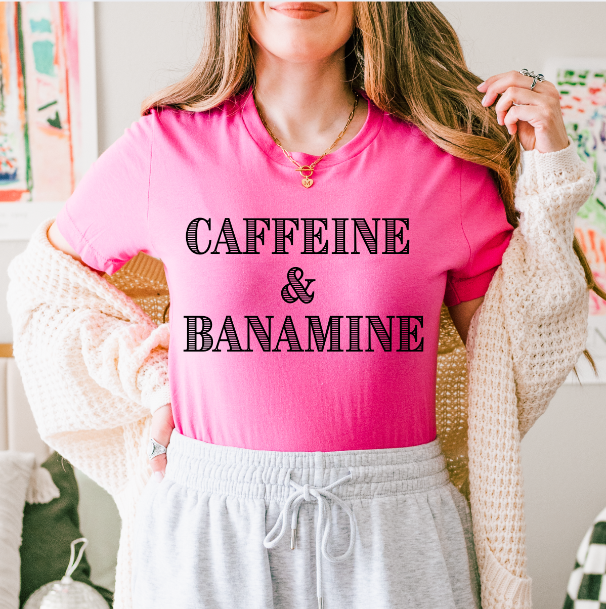 Caffeine and Banamine Horse Girl Graphic T-Shirt