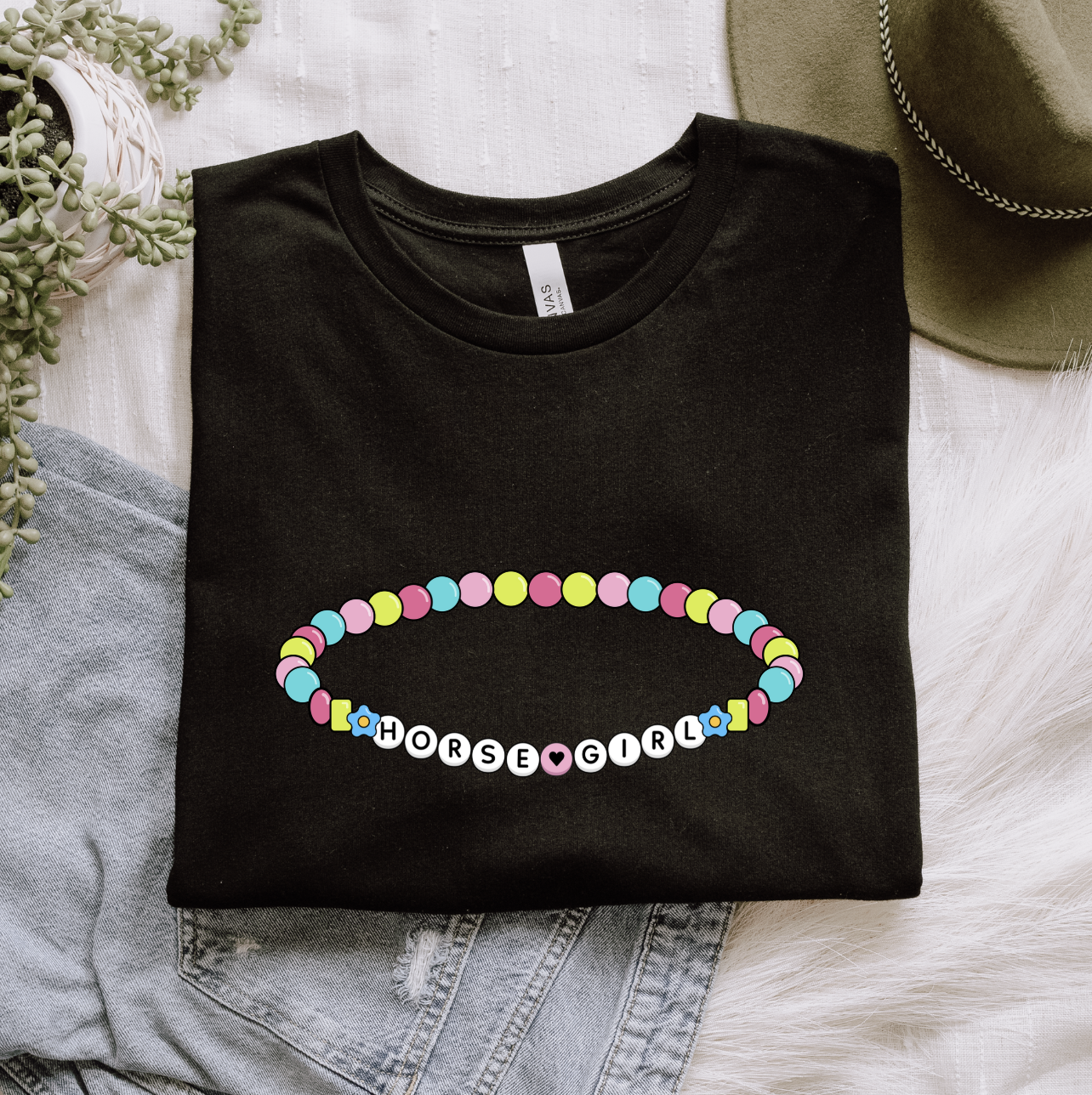 Horse Girl Friendship Bracelet Graphic Shirt