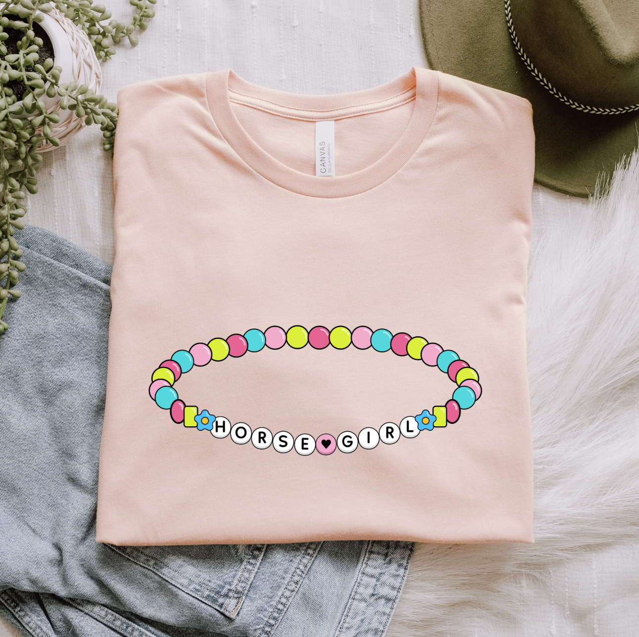 Horse Girl Friendship Bracelet Graphic Shirt