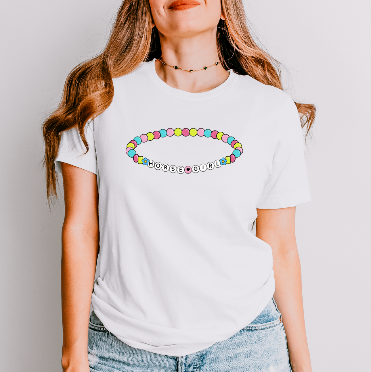 Horse Girl Friendship Bracelet Graphic Shirt