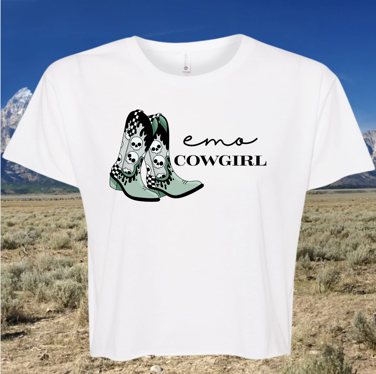 Emo Cowgirl Western Graphic Tee or Tank