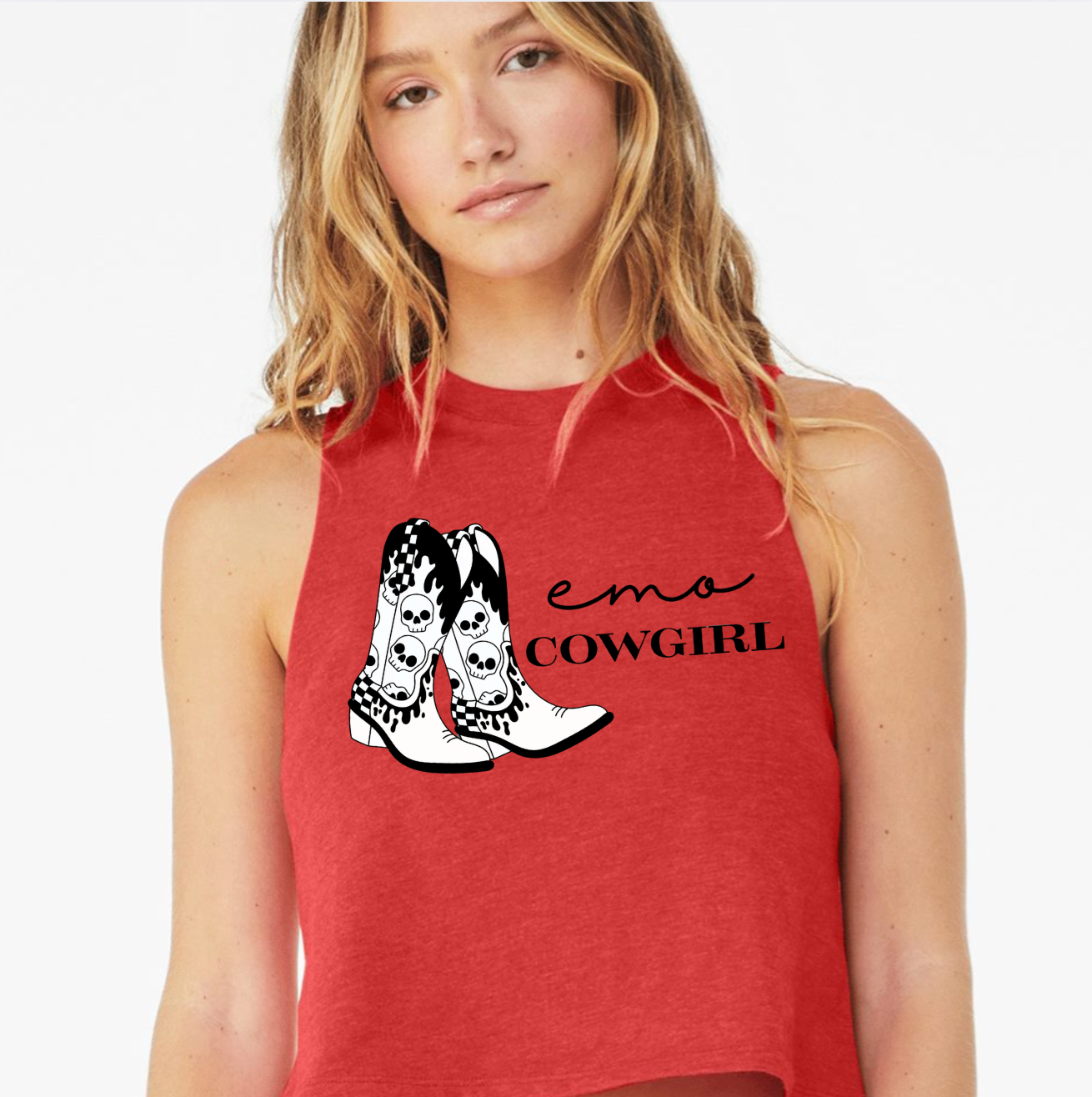 Emo Cowgirl Western Graphic Tee or Tank