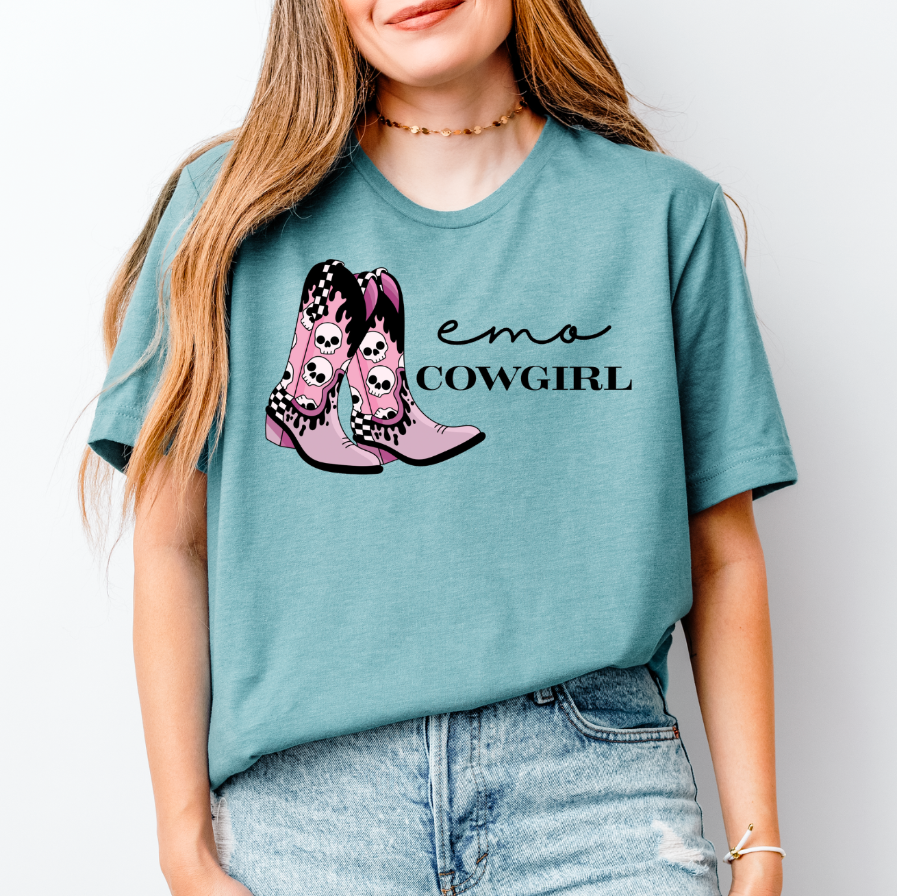 Emo Cowgirl Western Graphic Tee or Tank