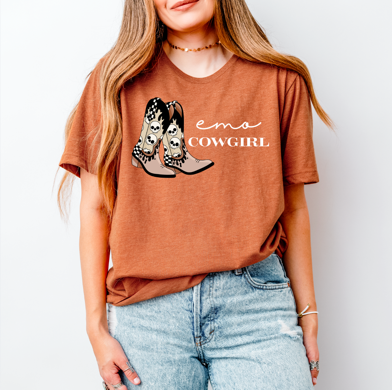 Emo Cowgirl Western Graphic Tee or Tank
