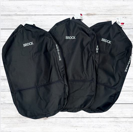 XL Garment Bag with Side Zipper Embroidery