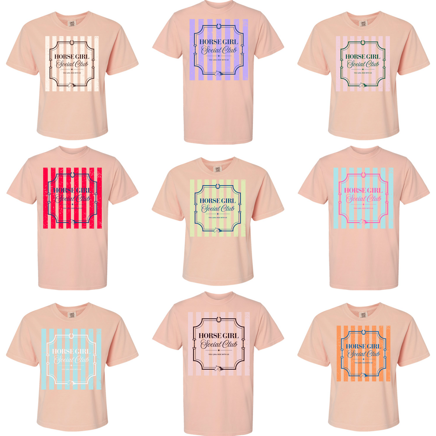Horse Girl Social Club Tee with Optional Sleeve Cuff Text