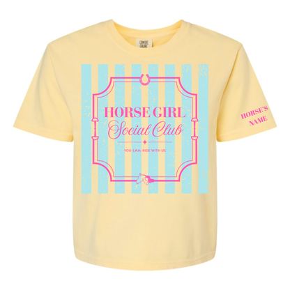 Horse Girl Social Club Tee with Optional Sleeve Cuff Text