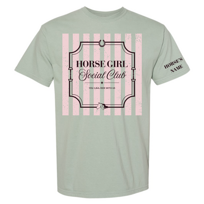 Horse Girl Social Club Tee with Optional Sleeve Cuff Text