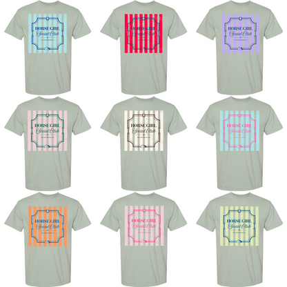 Horse Girl Social Club Tee with Optional Sleeve Cuff Text