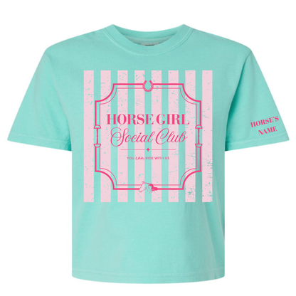 Horse Girl Social Club Tee with Optional Sleeve Cuff Text