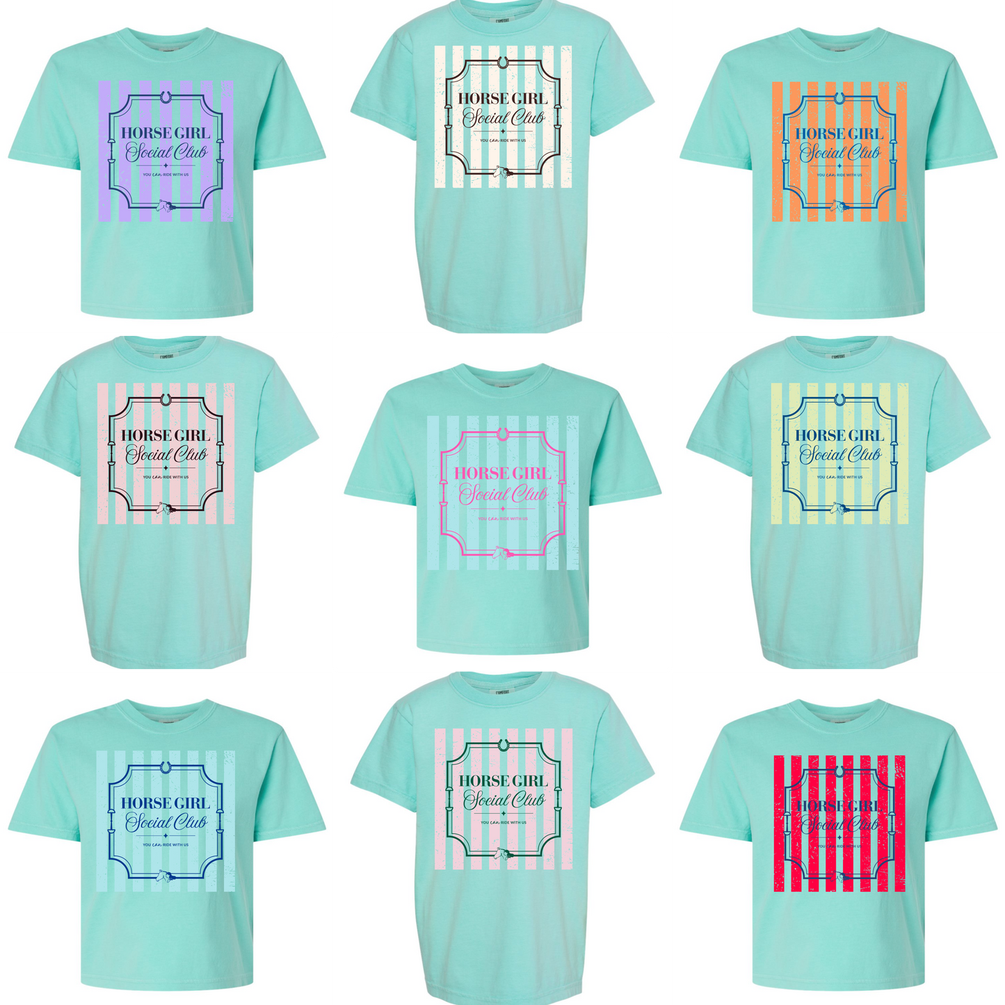 Horse Girl Social Club Tee with Optional Sleeve Cuff Text