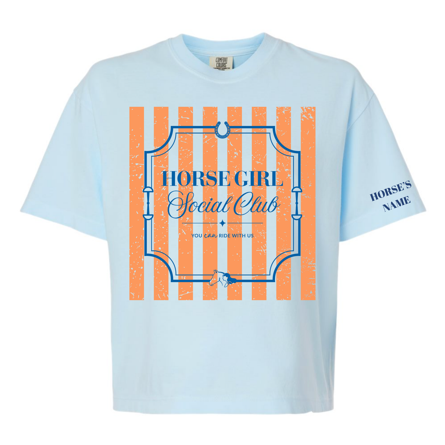 Horse Girl Social Club Tee with Optional Sleeve Cuff Text