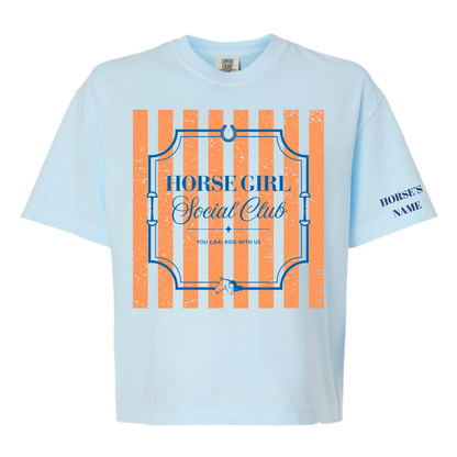 Horse Girl Social Club Tee with Optional Sleeve Cuff Text