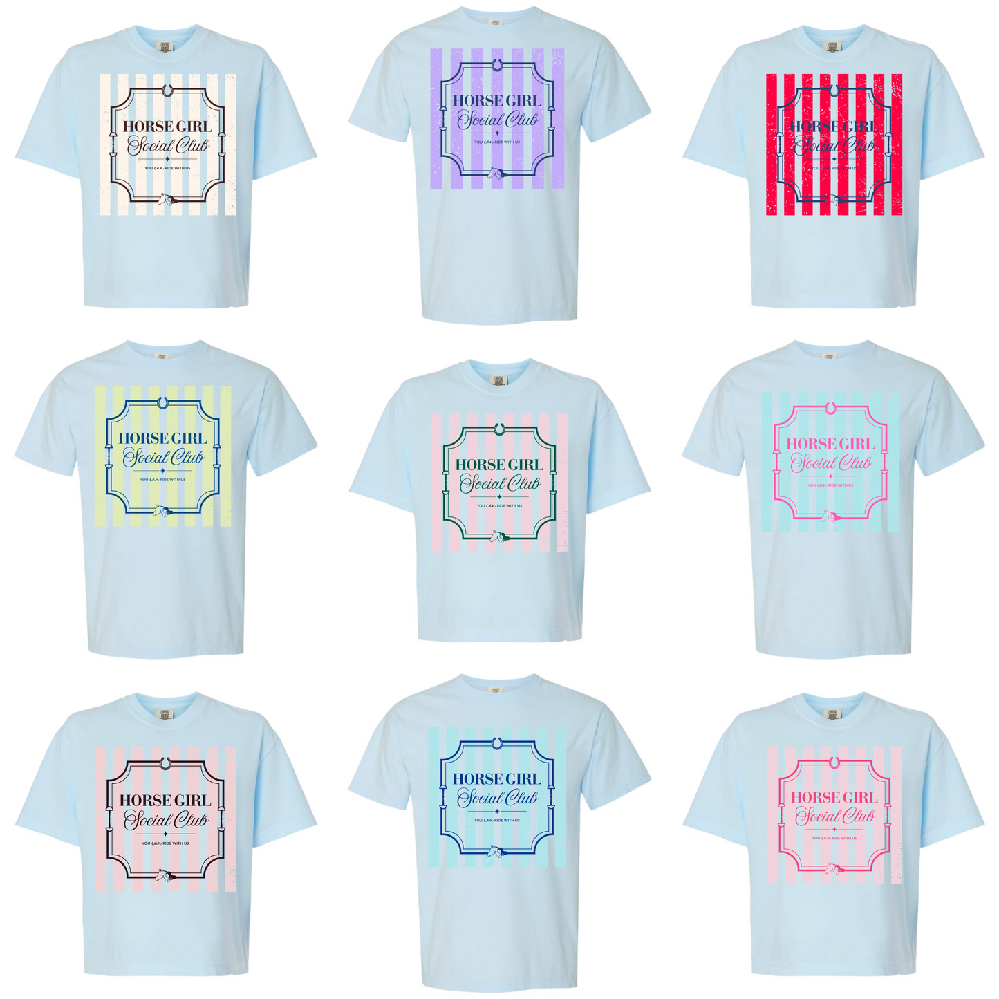 Horse Girl Social Club Tee with Optional Sleeve Cuff Text