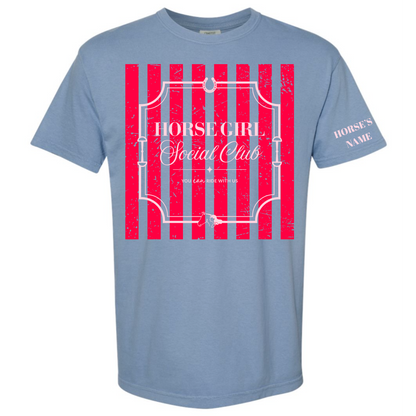 Horse Girl Social Club Tee with Optional Sleeve Cuff Text