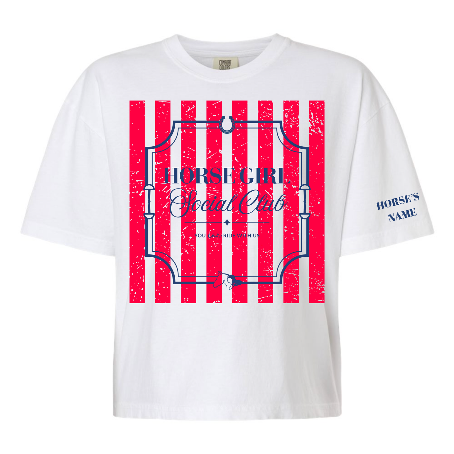 Horse Girl Social Club Tee with Optional Sleeve Cuff Text
