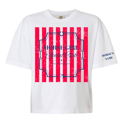 Horse Girl Social Club Tee with Optional Sleeve Cuff Text