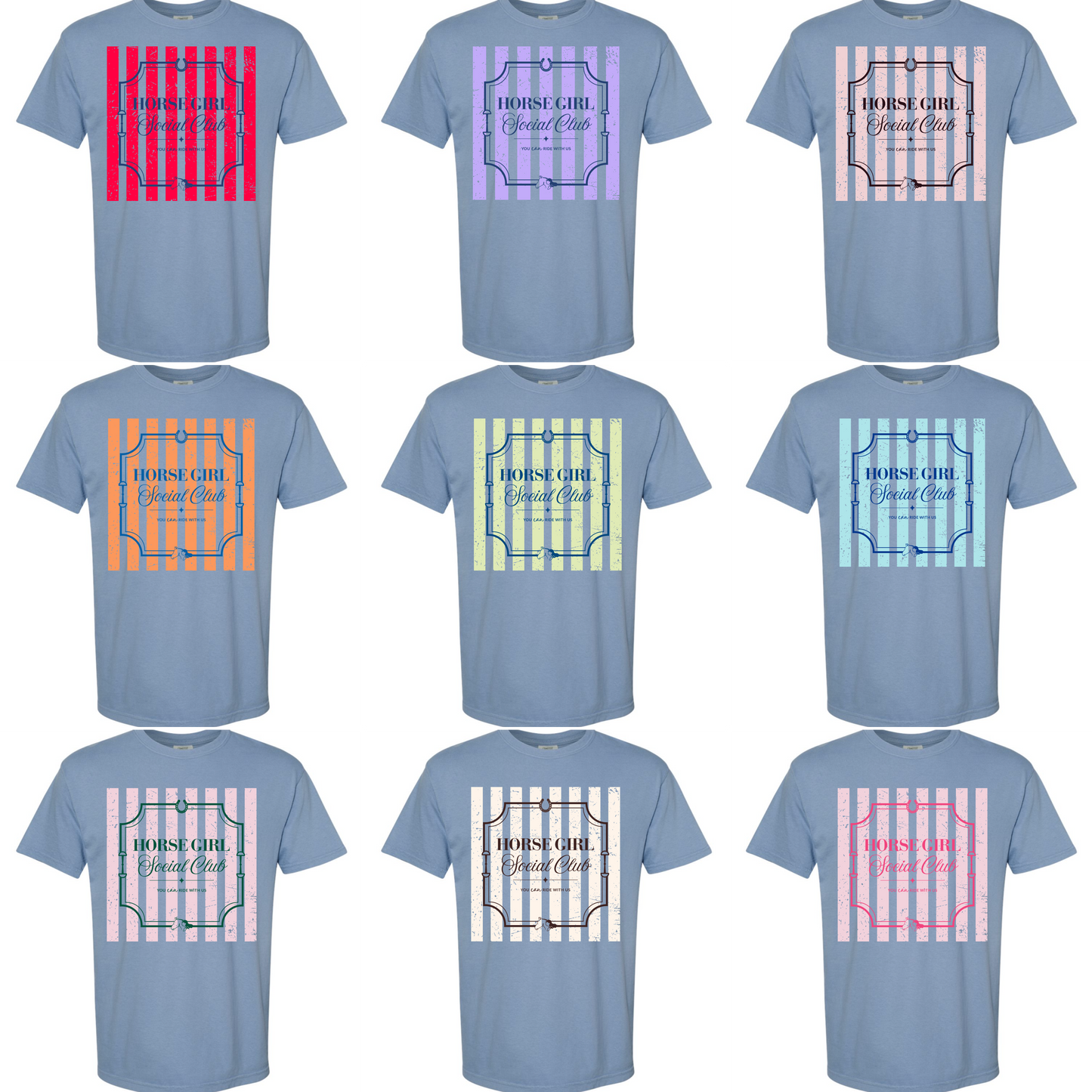 Horse Girl Social Club Tee with Optional Sleeve Cuff Text