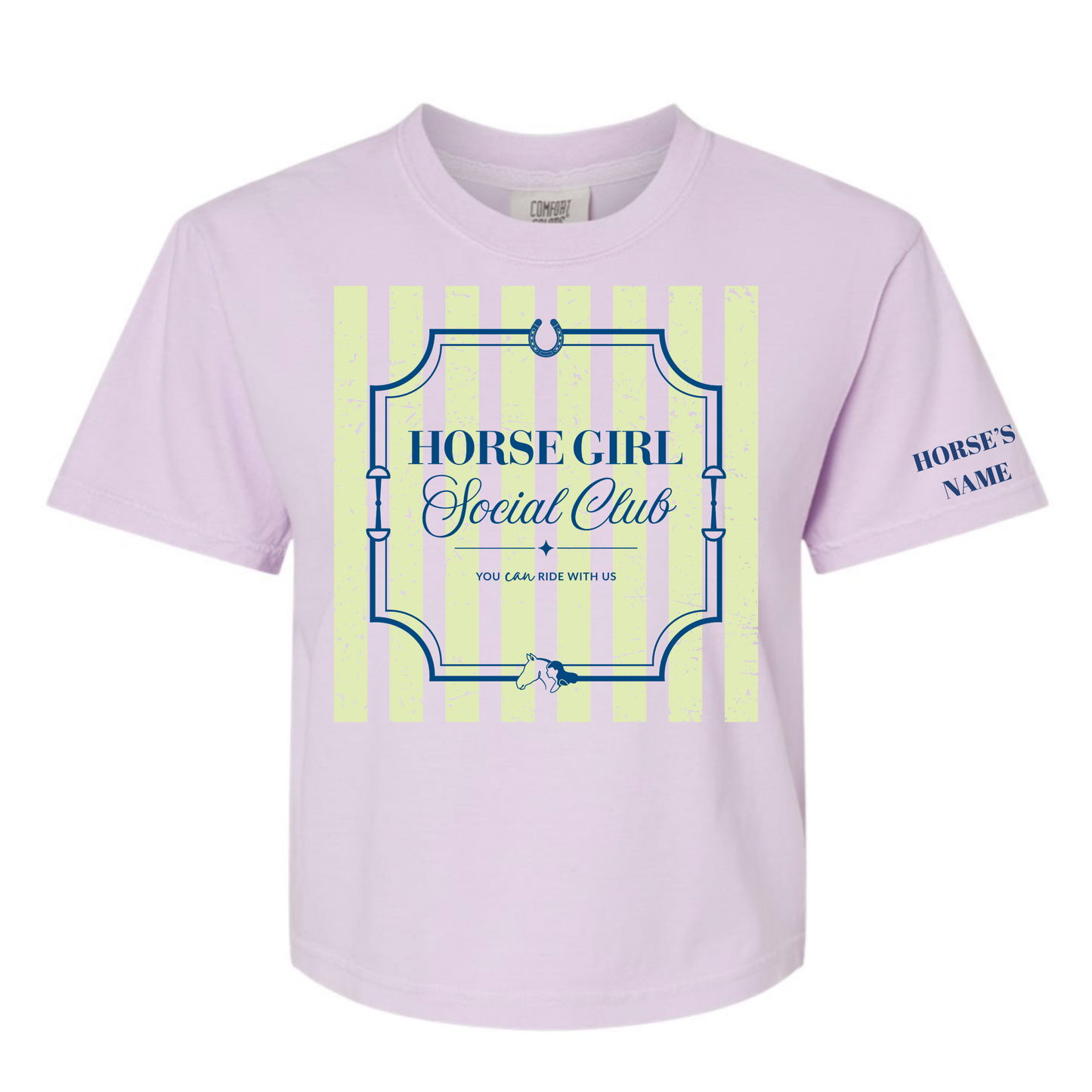 Horse Girl Social Club Tee with Optional Sleeve Cuff Text