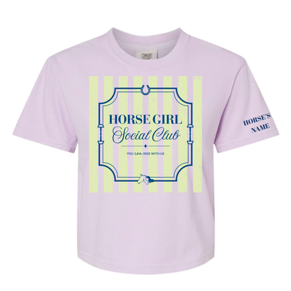Horse Girl Social Club Tee with Optional Sleeve Cuff Text
