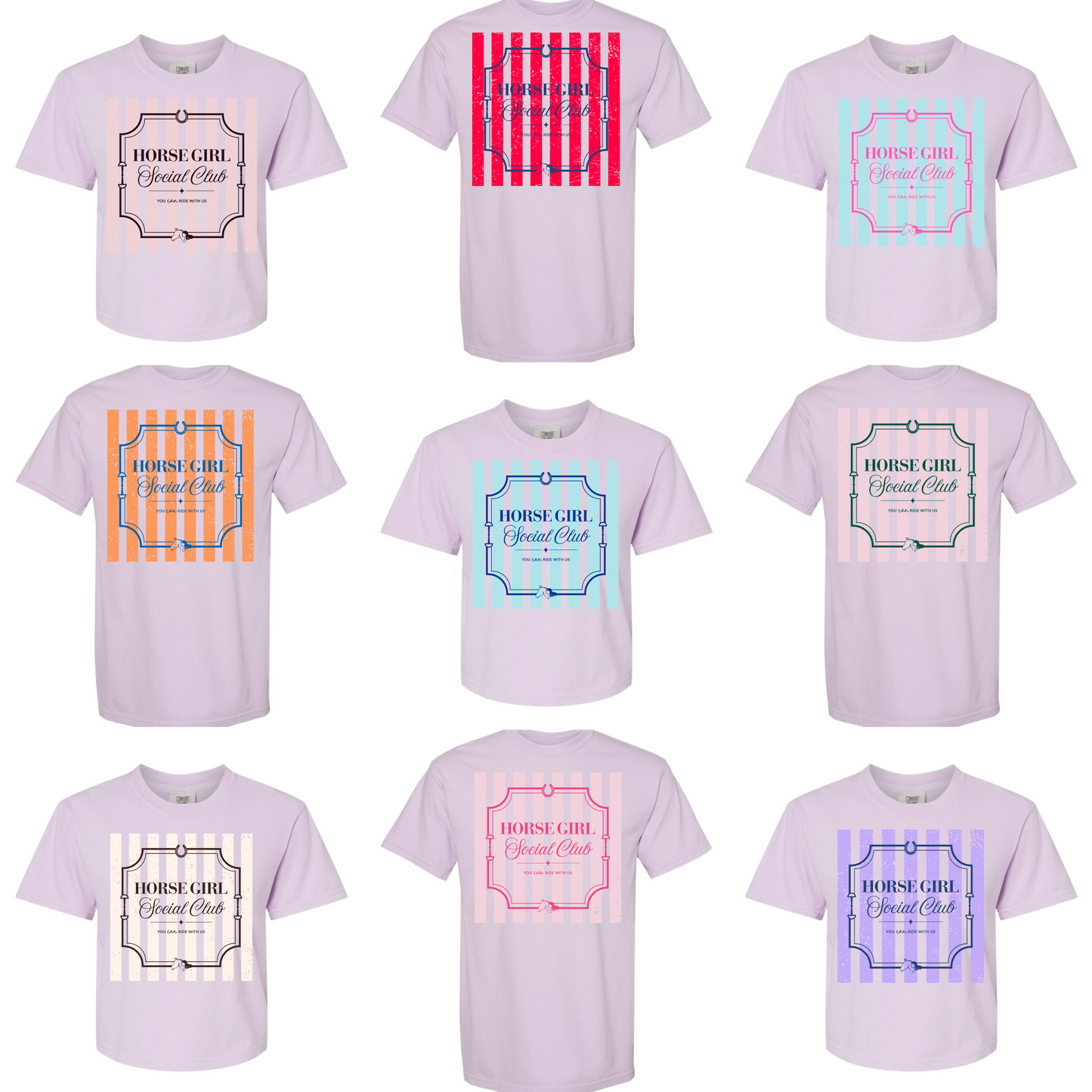 Horse Girl Social Club Tee with Optional Sleeve Cuff Text