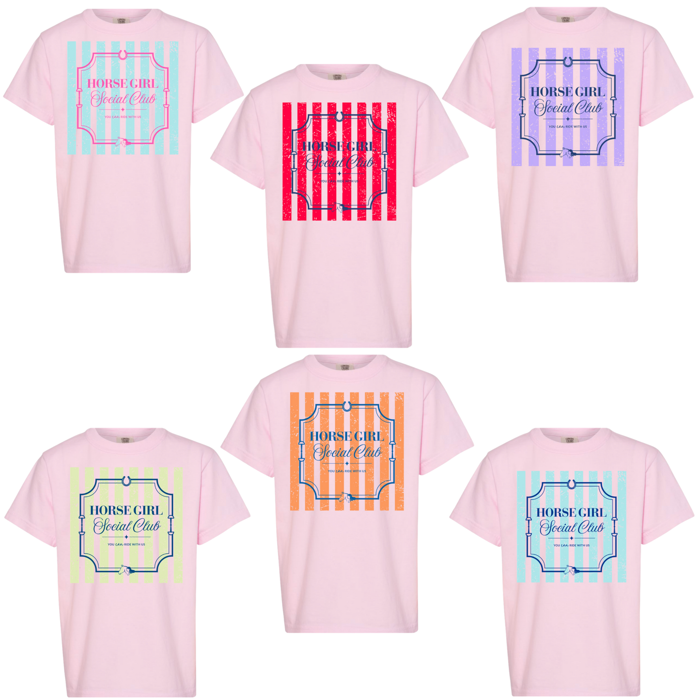 Horse Girl Social Club Tee with Optional Sleeve Cuff Text