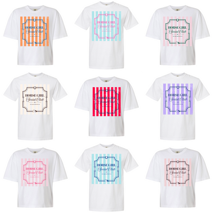 Horse Girl Social Club Tee with Optional Sleeve Cuff Text