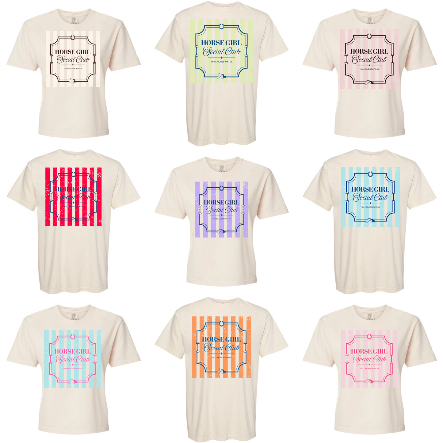 Horse Girl Social Club Tee with Optional Sleeve Cuff Text