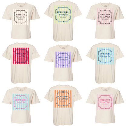 Horse Girl Social Club Tee with Optional Sleeve Cuff Text