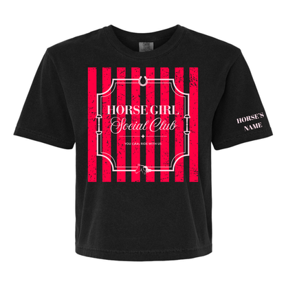 Horse Girl Social Club Tee with Optional Sleeve Cuff Text