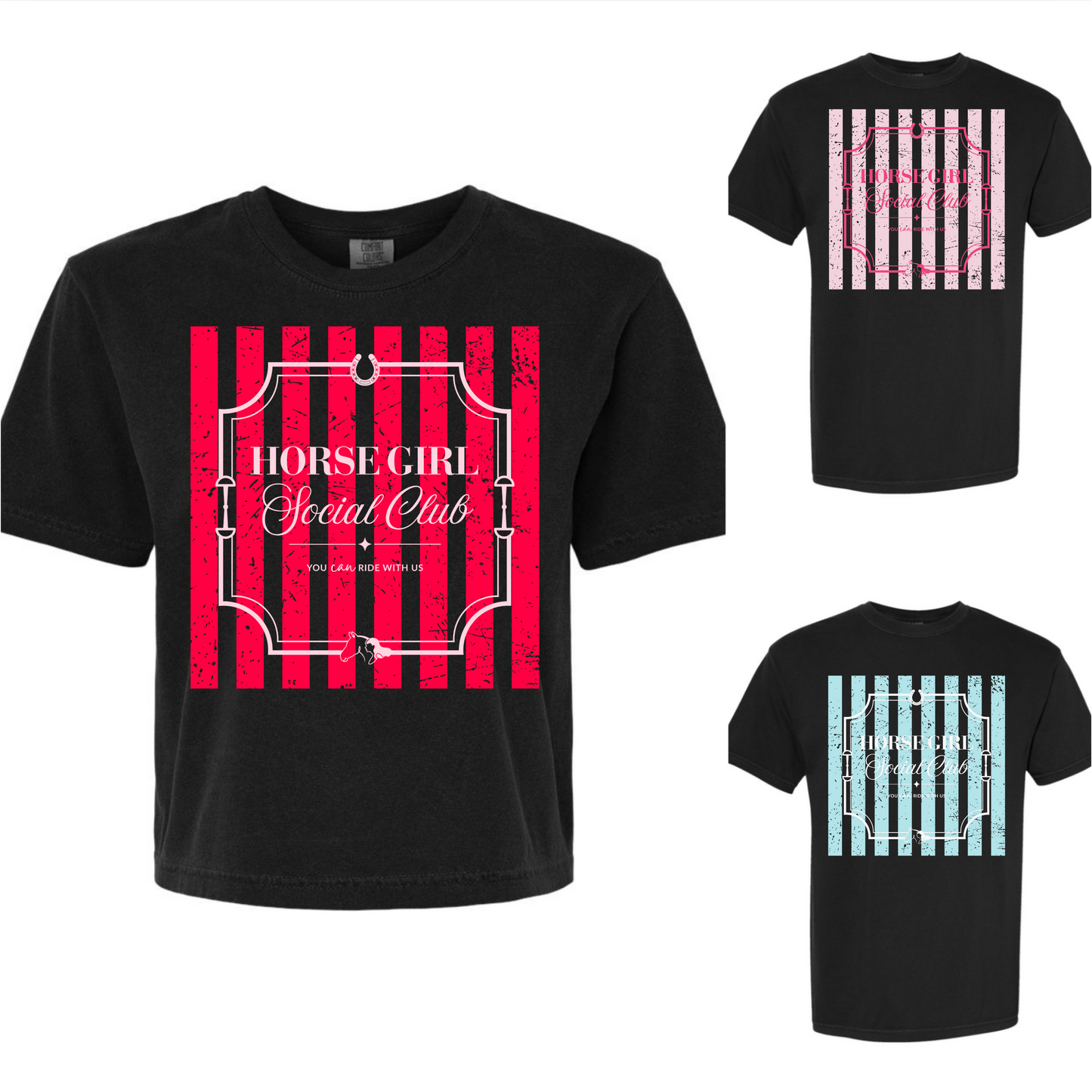 Horse Girl Social Club Tee with Optional Sleeve Cuff Text