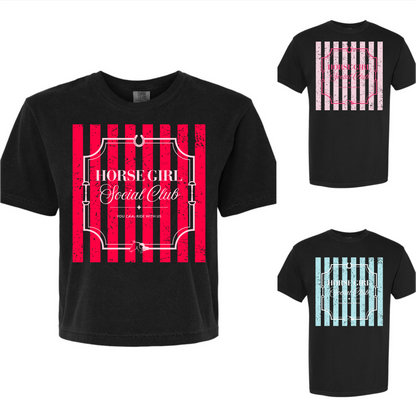 Horse Girl Social Club Tee with Optional Sleeve Cuff Text
