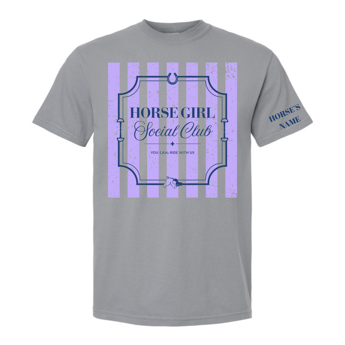 Horse Girl Social Club Tee with Optional Sleeve Cuff Text