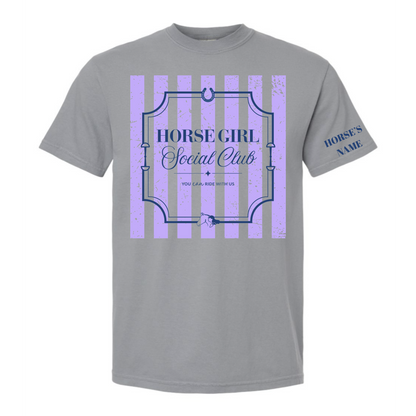 Horse Girl Social Club Tee with Optional Sleeve Cuff Text