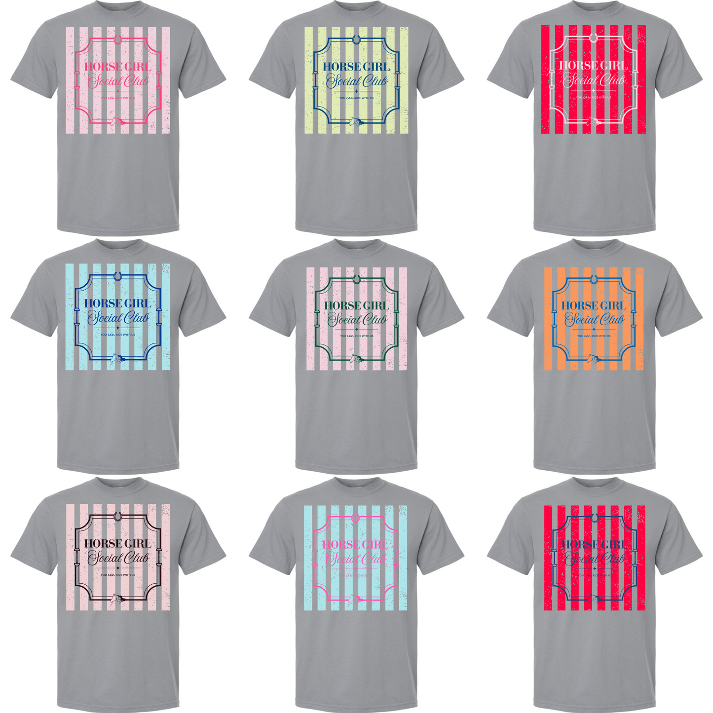 Horse Girl Social Club Tee with Optional Sleeve Cuff Text