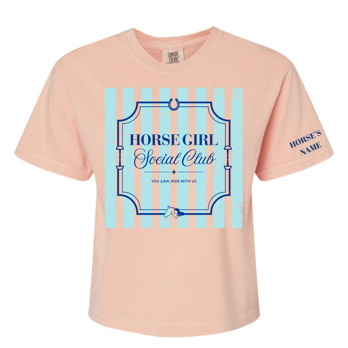 Horse Girl Social Club Tee with Optional Sleeve Cuff Text