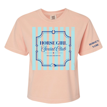 Horse Girl Social Club Tee with Optional Sleeve Cuff Text