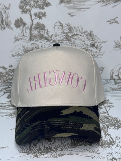 Reversed Cowgirl Embroidered Hat