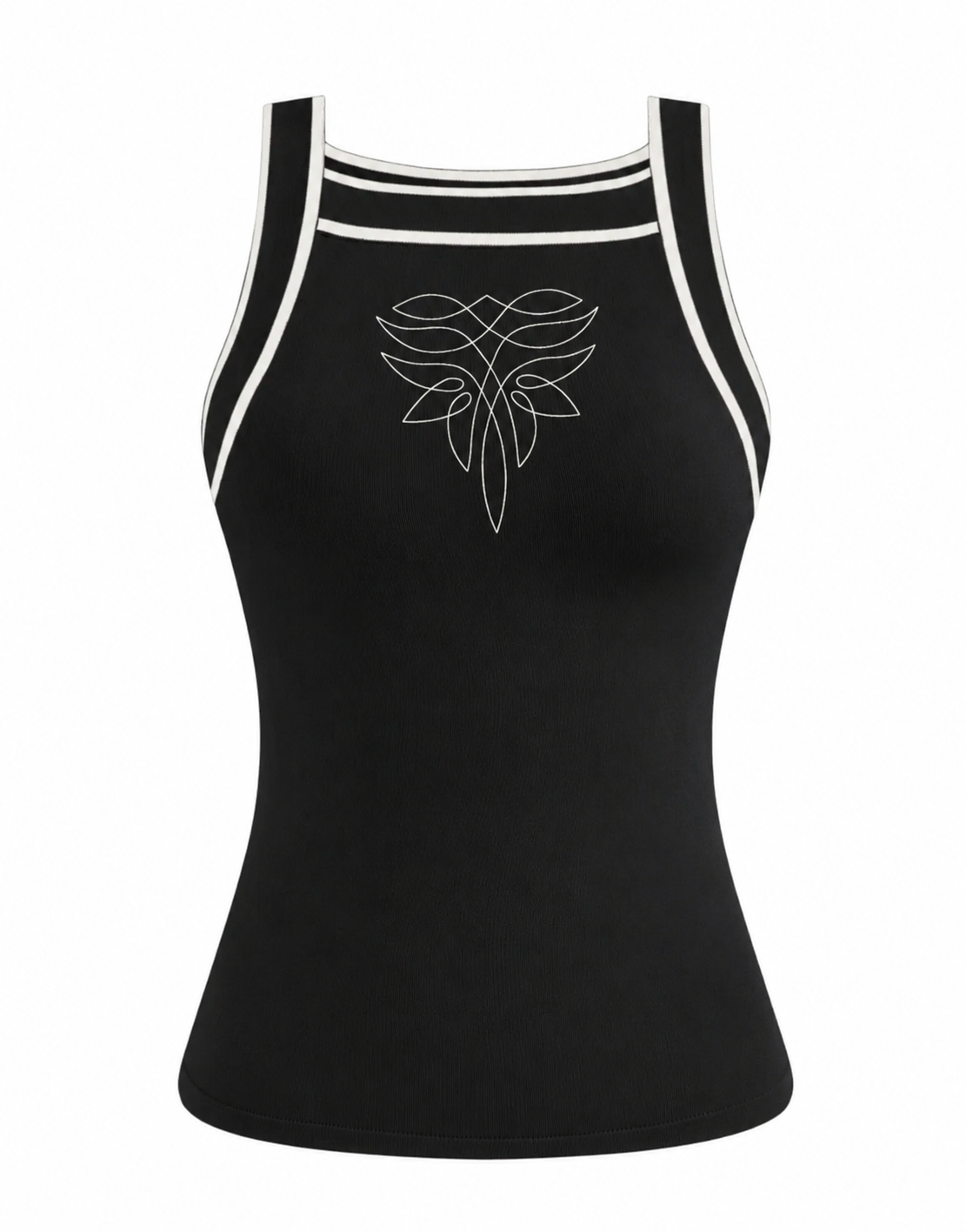 Western Boot Stitching Embroidered Sleeveless Sweater