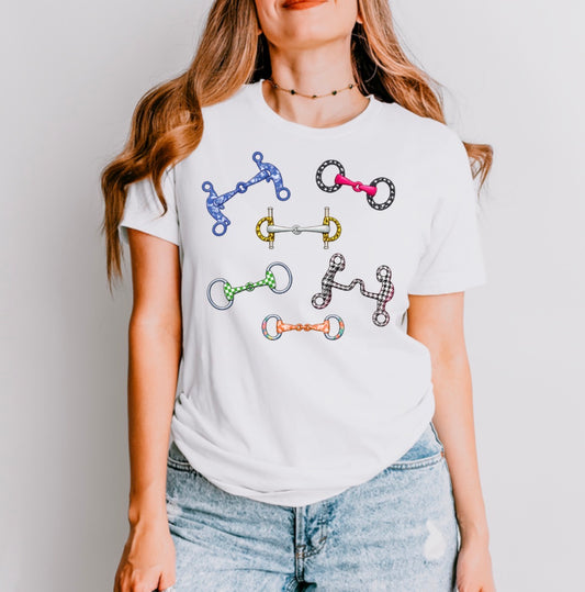 Multi-Colored Horse Bit Graphic Comfort Colors® T-Shirt (Adult & Youth Available)