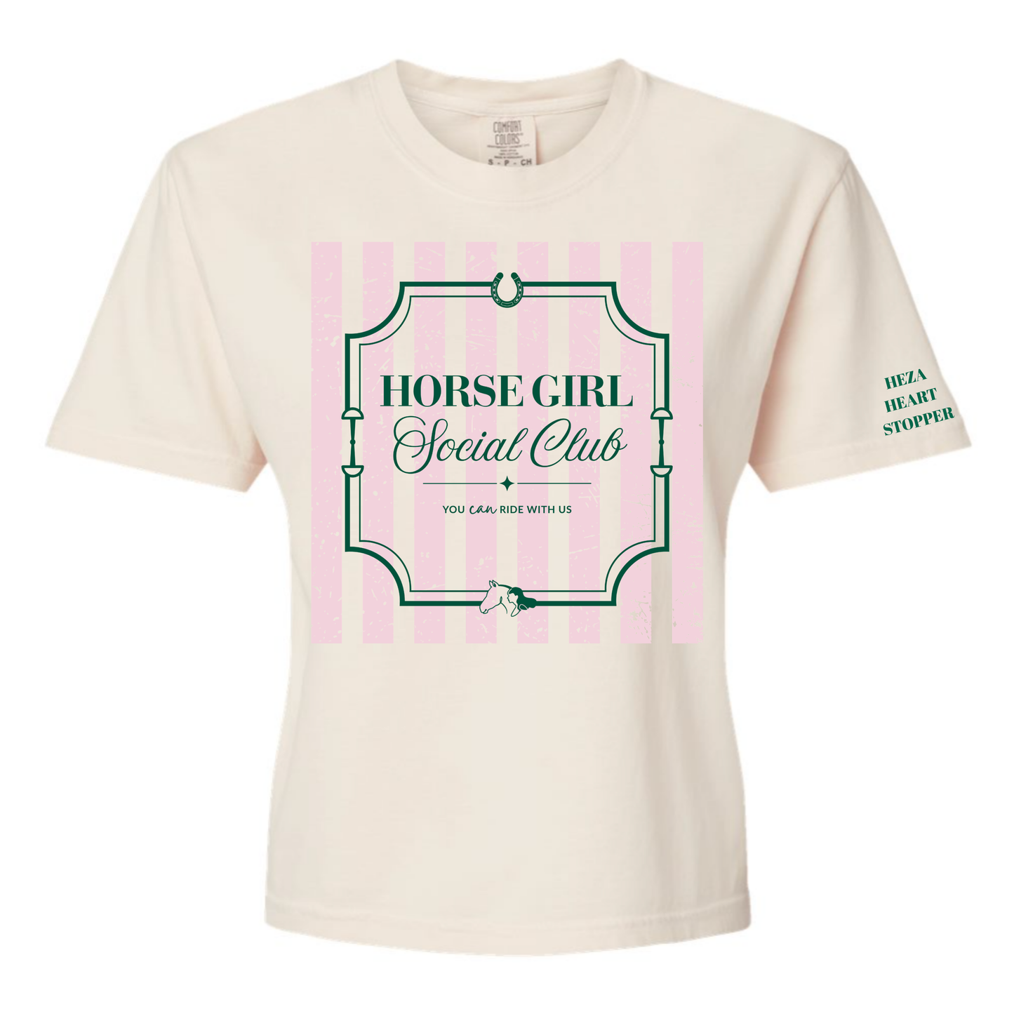 Horse Girl Social Club Tee with Optional Sleeve Cuff Text