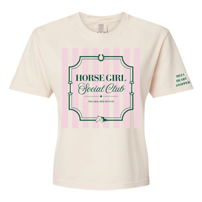 Horse Girl Social Club Tee with Optional Sleeve Cuff Text