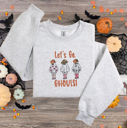 Let's Go Ghouls Western Ghost Embroidered Sweatshirt
