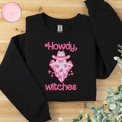 Howdy Witches Western Ghost Embroidered Sweatshirt