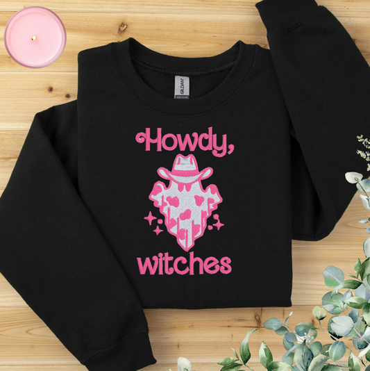 Howdy Witches Western Ghost Embroidered Sweatshirt
