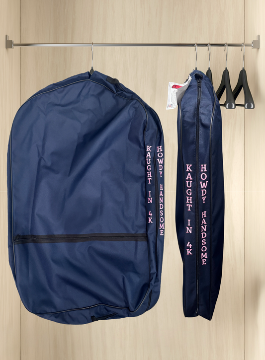 XL Garment Bag with Side Zipper Embroidery