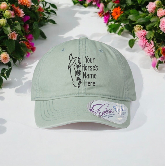 Custom Floral Horse Embroidered Hat