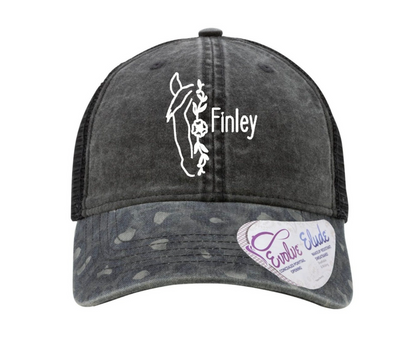 Custom Floral Horse Embroidered Hat