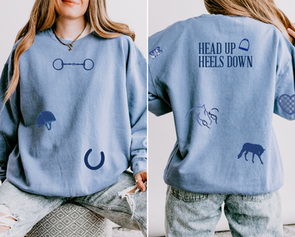 English Equestrian-Inspired Embroidered Comfort Colors Sweatshirt & Sweatpants Set